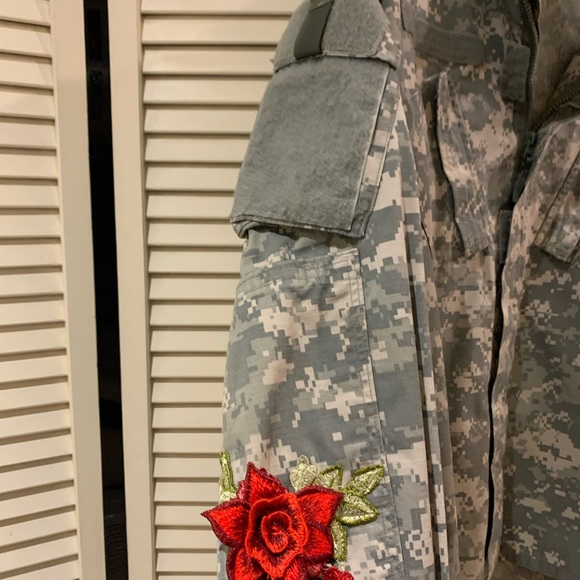 Bling Repurposed Army Jacket- BLING LOVE! - Picture 7 of 8